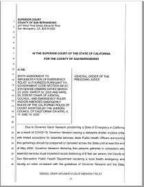 6th Amendment To Implementation Of Emergency Relief